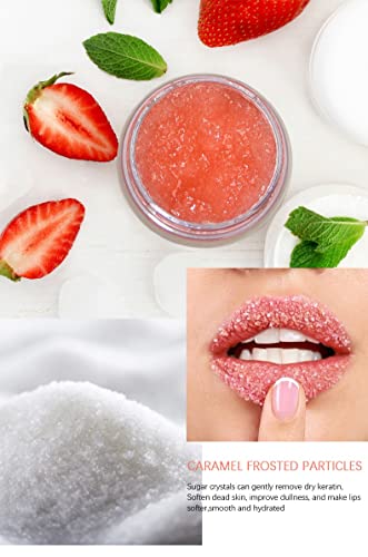 XMEECOS שפתון תות קרצוף פילינג פילינג לחות ותיקון ושפתיים מתרכך | ללא אכזריות | פילינג
